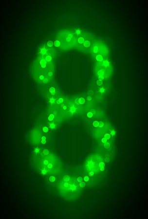 Numerical symbols with glowing lightsの写真素材