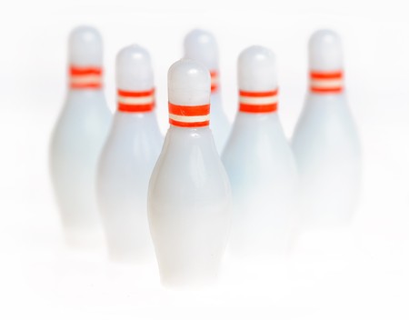 Abstract bowling pins isolated (high key)の写真素材