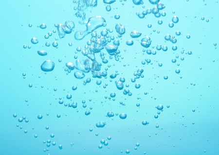 Many bubbles in the water