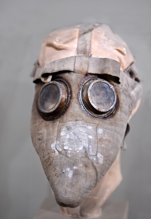 Old rustic gas mask (respirator)の写真素材