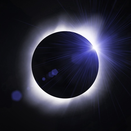 Sun eclipse with sun flare