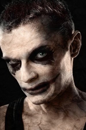 Portrait of spooky ugly man