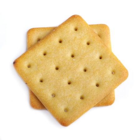 Close up delicious cookies isolated on white background