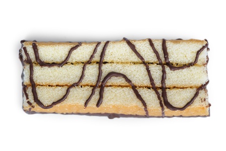 Pastry with chocolate isolated on white