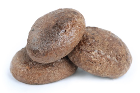 Chocolate cookies isolated on white backgroundの写真素材