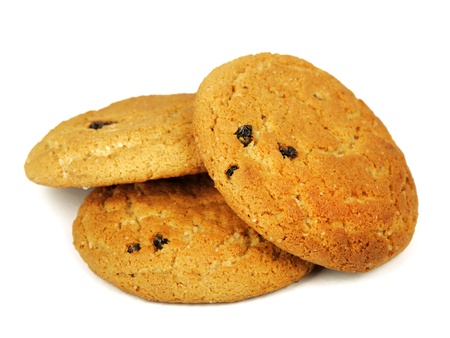 Oatmeal cookies isolated on white background