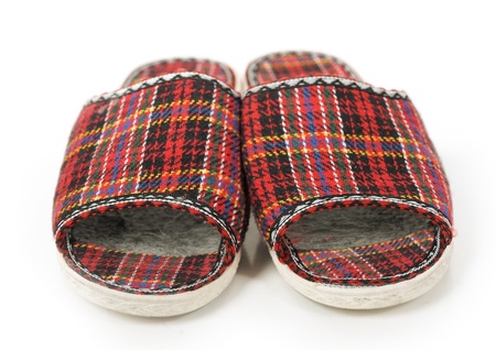 Slippers isolated on white backgroundの写真素材