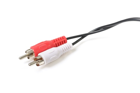 Audio and video jacks isolated on white