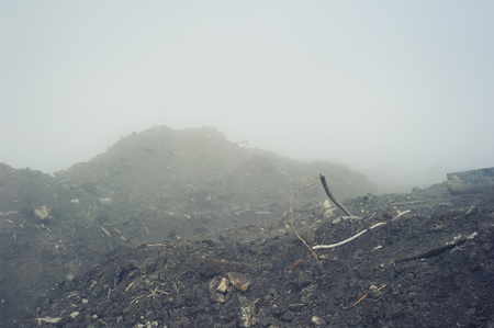 Landscape with fog over land