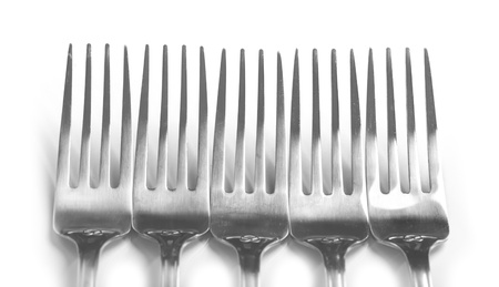 Forks isolated on white backgroundの写真素材