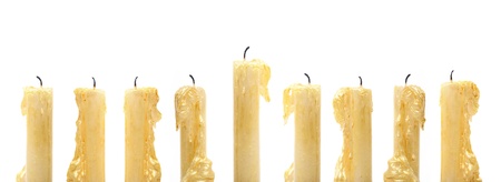 Hanukkah menorah isolated on white backgroundの写真素材