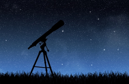 Telescope under the night sky
