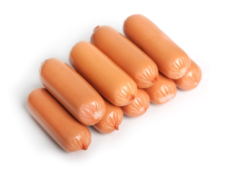Sausages isolated on a white backgroundの写真素材