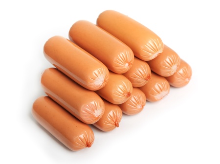 Sausages isolated on a white backgroundの写真素材
