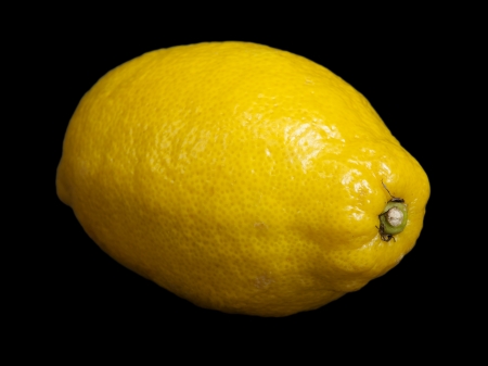 Lemon on the black backgroundの写真素材