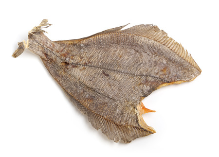 Dry fish isolated on white backgroundの写真素材