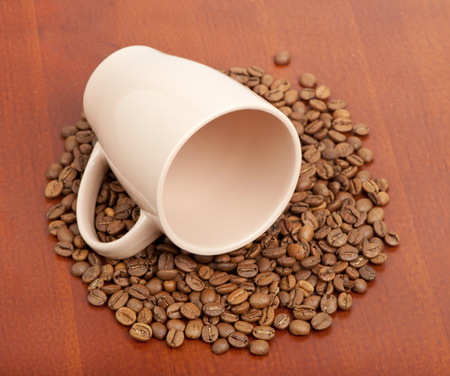 Cup in coffee beansの写真素材