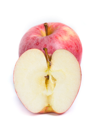 Red apples isolated on white backgroundの写真素材