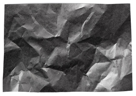 Crumpled paper isolated on white backgroundの写真素材