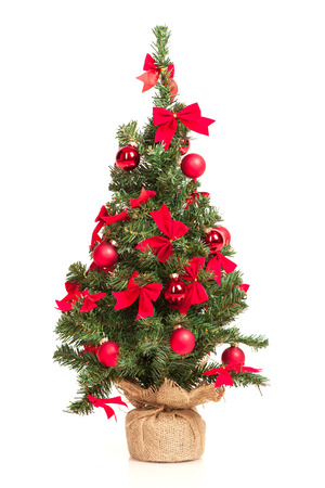 Christmas tree isolated on white backgroundの写真素材