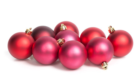 Christmas balls isolated on white backgroundの写真素材