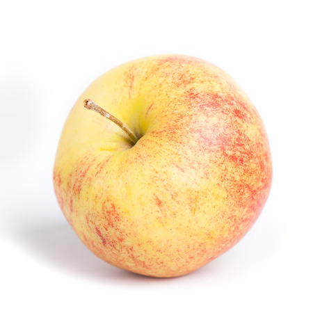 Red yellow apple isolated on white backgroundの写真素材