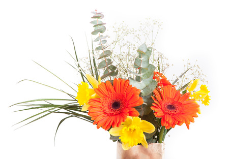 Bouquet of flowers isolated on white backgroundの写真素材