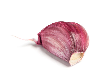 Garlic clove isolated on white backgroundの写真素材