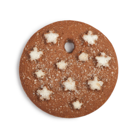 Christmas cookie isolated on white backgroundの写真素材