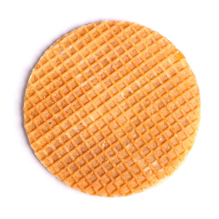 Round wafers isolated on white backgroundの写真素材