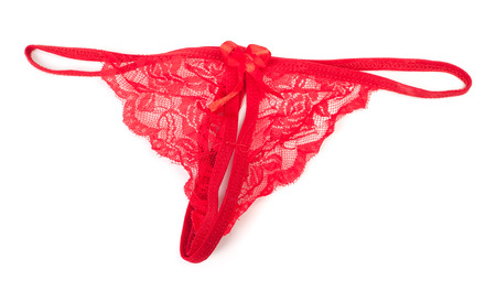 Sexy transparent panties isolated on white backgroundの写真素材