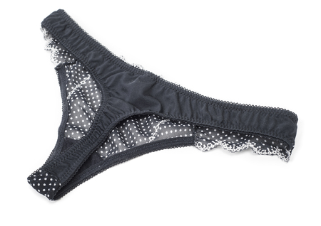 Transparent pants with dots isolated on white backgroundの写真素材