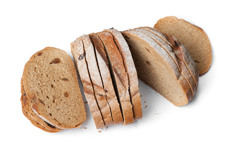 Fresh rounf sliced bread isolated on white background