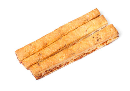 Group of bread sticks isolated on white background