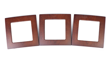 Wooden frame isolated on white background