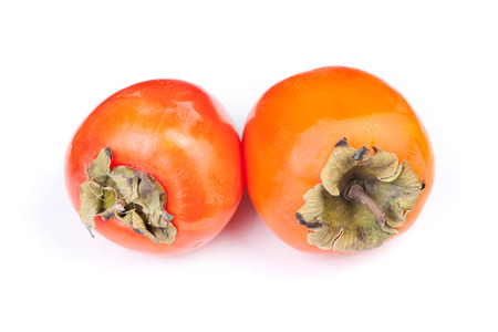 Persimmon fruit isolated on white backgroundの写真素材
