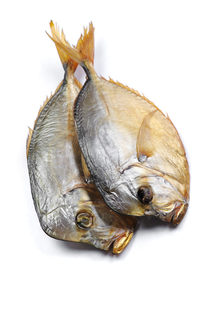 Smoked vomer fish on white isolated background
