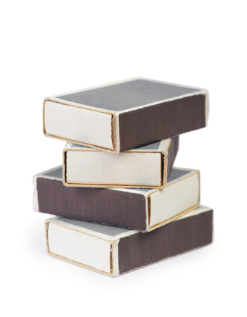 Group of matchboxes isolated on a white backgroundの写真素材