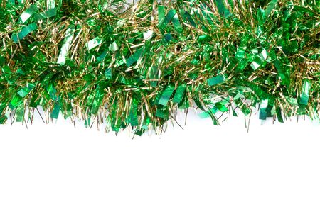 Shimmer shiny green tinsel backgroundの写真素材