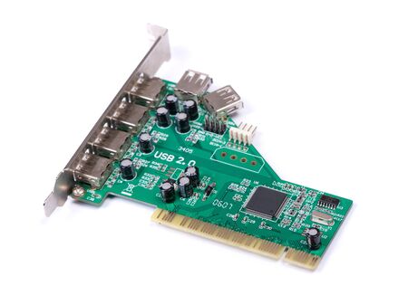 USB PCI controller card isolated on white background