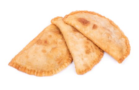 Belyash (beliash), meat pie isolated on white backgroundの写真素材