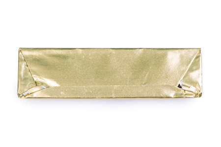 Golden foil bar isolated on white background