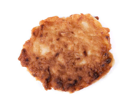 Single delicious cabbage cutlet isolated over white backgroundの写真素材