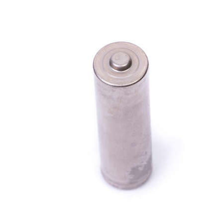 Old battery isolated over white background