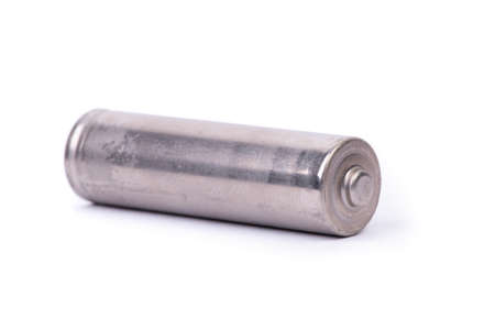 Old battery isolated over white background