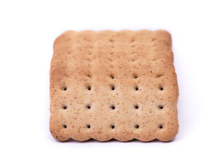 Group of simple small cookies isolated on white backgroundの写真素材
