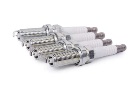Car spark plug, new iridium plug isolated over white background