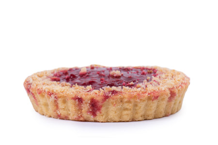 Cherry pie isolated on white backgroundの写真素材