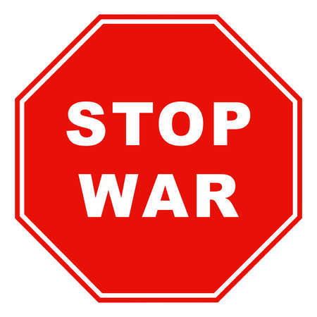 Sign stop war isolated on white background