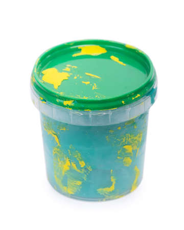Gouache paint jar isolated on white backgroundの写真素材